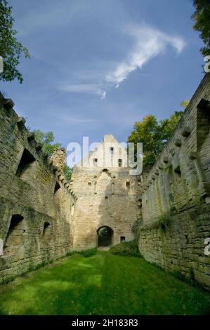 Klosterruine von Disibodenberg, bei Bad Kreuznach, Rheinland-Pfalz, Deutschland, Europa, Hildegard von Bingen lebte hier von 1112 bis 1147 Stockfoto