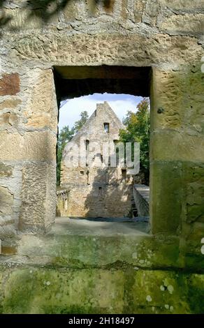 Klosterruine von Disibodenberg, bei Bad Kreuznach, Rheinland-Pfalz, Deutschland, Europa, Hildegard von Bingen lebte hier von 1112 bis 1147 Stockfoto