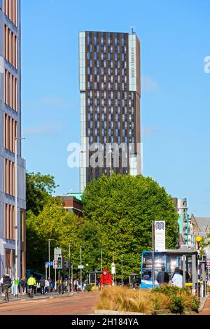 The Artisan Heights (Unite Students) Apartment Block, Oxford Road, Manchester, England, Großbritannien. Studentenunterkunft. Arch: SimpsonHaugh 2020 Stockfoto