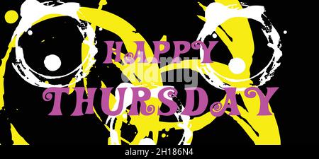 Dekoratives Happy Thursday Vektor-Design. Kreatives Typografie-Design für Motivation und Inspiration Poster, Flyer und Grußkarten Stock Vektor