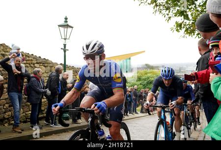 Deceuninck - QUICK - STEP's Mark Cavendish in Aktion während des Men's Road Race während des British Cycling National Championships Road Race durch Lincoln. Bilddatum: Sonntag, 17. Oktober 2021. Stockfoto