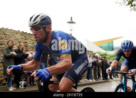 Deceuninck - QUICK - STEP's Mark Cavendish in Aktion während des Men's Road Race während des British Cycling National Championships Road Race durch Lincoln. Bilddatum: Sonntag, 17. Oktober 2021. Stockfoto