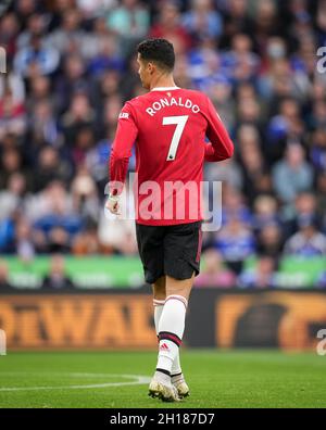 Leicester, Großbritannien. Oktober 2021. Cristiano Ronaldo von man Utd während des Premier League-Spiels zwischen Leicester City und Manchester United im King Power Stadium, Leicester, England am 16. Oktober 2021. Foto von Andy Rowland. Quelle: Prime Media Images/Alamy Live News Stockfoto