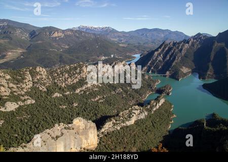 Landschaft mit dem Sumpf von Llosa del Cavall wunder im Lord Valley in Katalonien Stockfoto