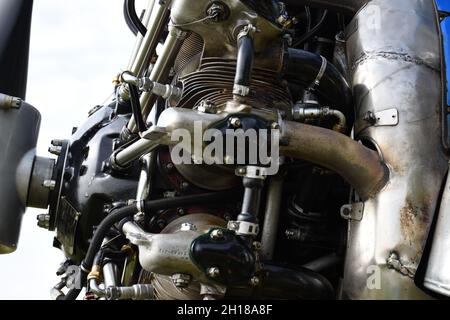 Nahaufnahme des Radialmotors von Pratt & Whitney Stockfoto