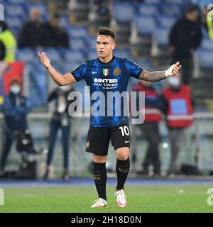 16. Oktober 2021; Stadio Olimpico, Rom, Italien: Serie A Fußball, SS Lazio gegen Inter Mailand; Lautaro Martinez vom FC Internazionale Stockfoto