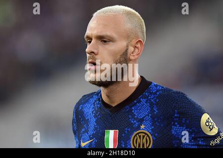 16. Oktober 2021; Stadio Olimpico, Rom, Italien: Serie A Football, SS Lazio gegen Inter Mailand; Federico Dimarco von Inter Stockfoto