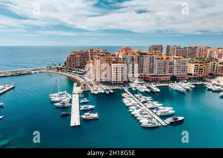 Hafen von Fontvieille, Monaco, mittelmeer Stockfoto