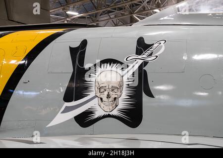 Ein nordamerikanischer F-86F Sabre -Kämpfer, der erfolgreichste US-Kämpfer im Koreakrieg. Hill Aerospace Museum. Stockfoto