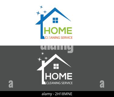 Home Cleaning Compnay Logo Konzept, Stock Vektor