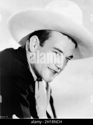 JOHN WAYNE Cowboy Portrait in DER GROSSEN STAMPEDE 1932 Regisseur TENNY WRIGHT Ein vier-Sterne-Western aus den Leon Schlesinger Studios, verteilt von Warner Bros Stockfoto