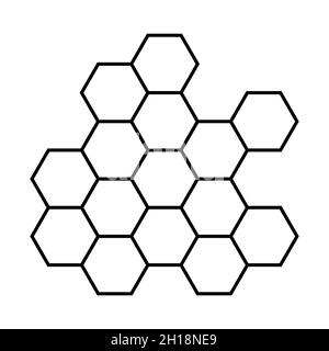 Wabensymbol auf weißem Hintergrund isoliert. Süßes Natursymbol. Lebensmittelstruktur . Stock Vektor