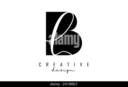 Buchstaben BL b l Logo mit minimalistischem Design. Buchstaben B und L mit geometrischer und handschriftlicher Typografie. Kreative Vektor-Illustration mit Buchstaben B A Stock Vektor