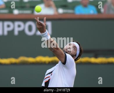 Nikoloz Basilashvili (GEO) besiegte Taylor Fritz (USA) 7-6 (7-5), 6-3, bei den BNP Paribas Open, die am 16. Oktober 2021 im Indian Wells Tennis Garden in Indian Wells, Kalifornien, gespielt wurde: © Karla Kinne/Tennisclix/CSM Stockfoto