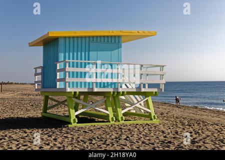 Le Barcares, Frankreich. August 2021. Le Barcares Strand im Sommer am 31. August 2021 in Frankreich. Stockfoto