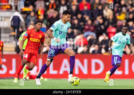 Farum, Dänemark. Oktober 2021. Marrony (38) vom FC Midtjylland beim 3F Superliga-Spiel zwischen dem FC Nordsjaelland und dem FC Midtjylland in Right to Dream Park in Farum, Dänemark. (Foto: Gonzales Photo/Alamy Live News Stockfoto