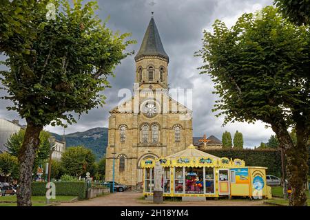 La Bourboule, Frankreich. August 2021. Saint-Joseph de La Bourboule Kirche in La Bourboule am 24. August 2021 in Frankreich. Stockfoto