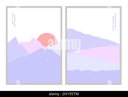 Abstraktes Poster zur Berglandschaft. Vektorgrafik. Poster Stock Vektor