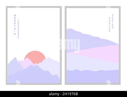 Abstraktes Poster zur Berglandschaft. Vektorgrafik. Poster Stock Vektor