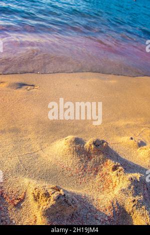 Berühmte Sandstrand von Falasarna im Norden westlich von Chania, Kreta, Griechenland. Stockfoto