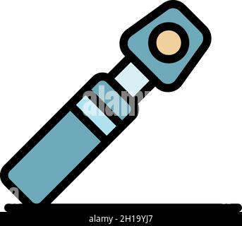 Otoskop-Symbol. Otoskop-Vektor-Symbolfarbe flach isoliert Stock Vektor