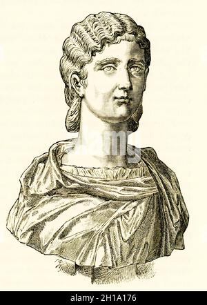 Diese Abbildung zeigt Julia Mamaea, die Mutter des römischen Imperators Alexander Severus. Julia Avita Mamaea oder Julia Mamaea war eine syrische Adlige und eine römische Kaiserin der Severan-Dynastie. Sie war die Mutter des römischen Kaiser Alexander Severus und blieb eine seiner wichtigsten Berater während seiner Herrschaft. Sie wurde 235 gemeinsam mit ihrem Sohn von rebellischen Soldaten getötet. Die Büste ist aus pentelischem Marmor und im Louvre ausgestellt. Stockfoto