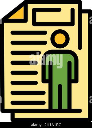CV-Symbol für Studierende. Kontur Student cv Vektor Symbol Farbe flach isoliert Stock Vektor