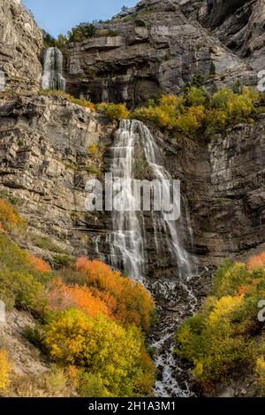 Herbst - Bridal Veil Falls in Provo Canyon - Utah Stockfoto
