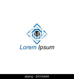 Vierseitig Gebogene Quadratische Form Sechseckige Form Logo-Vorlage Neues Konzeptuelles Design Stock Vektor