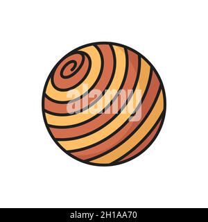 Ball für Kätzchen und Katzen zum Spielen mit isoliertem Umrisssymbol. Vektor Haustier Tiere Spielzeug, Hunde und Welpen Spielobjekt. Haustiere Trainingsgeräte, Plasti Stock Vektor