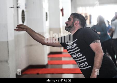 Darts-Spieler: Argentinische Nationalmeisterschaft Stockfoto