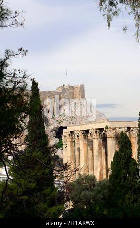 Tempel des Hephaestus - EIN gut erhaltener antiker griechischer Kultort, der im dorischen Stil aus Marmor mit Flachrelieffriesen erbaut wurde. Stockfoto