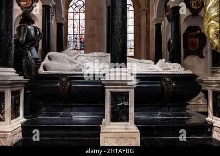 Grab oder Mausoleum von Wilhelm von Oranien in der Nieuwe Kerk auf dem Marktplein in Delft. In dieser Kirche befindet sich eine Krypta von königlichen Gräbern Stockfoto