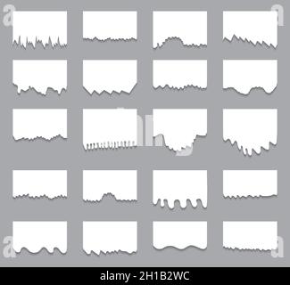 Satz von gerissenen und zerrissenen leeren Papierhintergrund. Vektorgrafik Stock Vektor