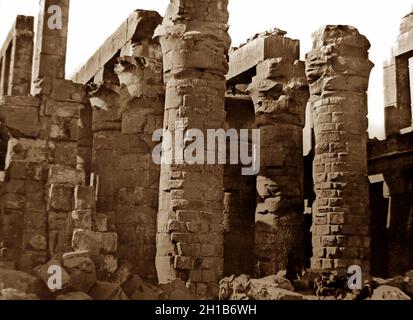 Säulenhalle, Karnak, Ägypten, 1850er Jahre von Francis Frith Stockfoto
