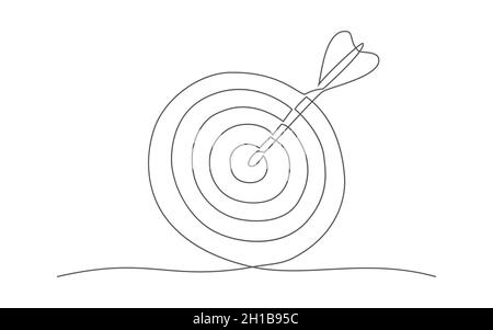 Ziel. Eine Linie zeichnen. Vektorziel im Linienstil Stock Vektor