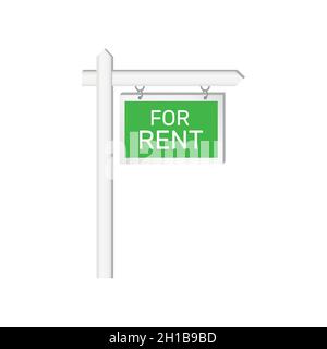 Zur Miete Schild. Immobilien-Symbol isoliert Stock Vektor