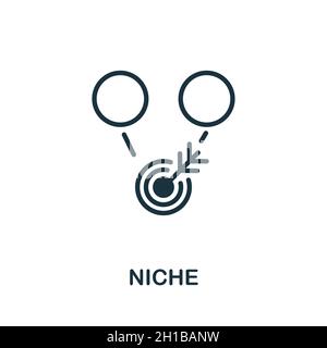 Nischensymbol. Monochromes Schild aus Affiliate-Marketing-Sammlung. Kreative Nische Symbol Illustration für Web-Design, Infografiken und mehr Stock Vektor