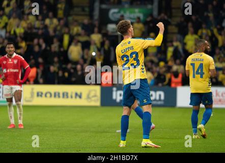 Brondby, Dänemark. , . Christian Cappis (23) von Broendby IF erzielt im 3F Superliga-Spiel zwischen Broendby IF und Vejle Boldklub im Brondby Stadion 3-2 Punkte. (Foto: Gonzales Photo/Alamy Live News Stockfoto