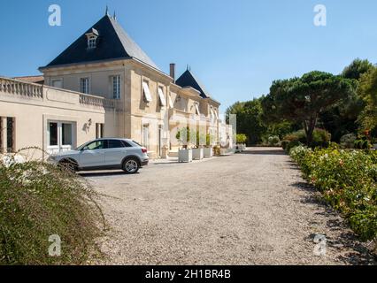 Margaux, Frankreich - 11. September 2018: Chateau Marojallia in Margaux, für die Herstellung von ausgezeichneten Weine bekannt. Bordeaux Region, Frankreich Stockfoto
