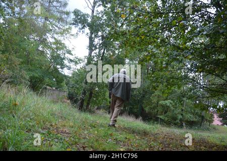 Eichelberg 89 m in Deetz, Brandenburg, Deutschland - 6. Oktober 2021. In der Bronze- und frühen Eisenzeit war auf Eichelberg ein slawischer gord (Burgwall). Stockfoto