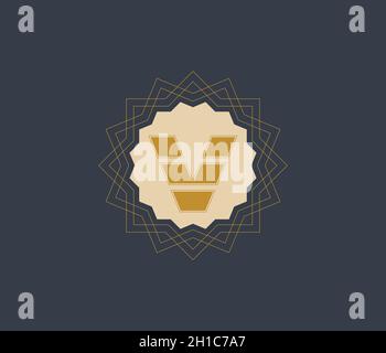 Arabisches Logo Design Vorlage Stil. Abstraktes islamisches Symbol. Emblem für Luxusartikel, Boutiquen, Schmuck, orientalische Kosmetik, Hotels, Restaurants Stockfoto