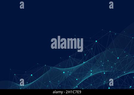 Internet-Verbindung Hintergrund, abstrakter Sinn für Wissenschaft und Technologie Grafikdesign. Abbildung der globalen Netzwerkverbindung Stockfoto