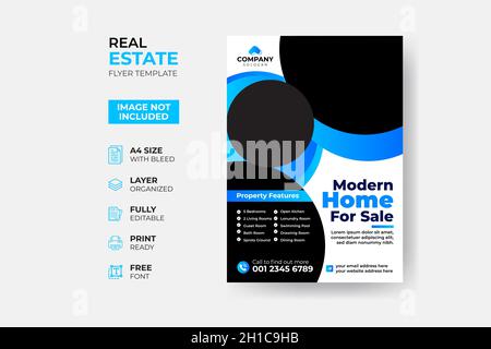 Modernes Immobilien Flyer Template Design Stock Vektor