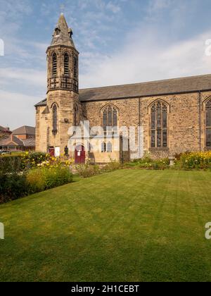 Außenfassade der St. Augustine façade Church. Eine römisch-katholische Kirche der Klasse II in Darlington. VEREINIGTES KÖNIGREICH Stockfoto