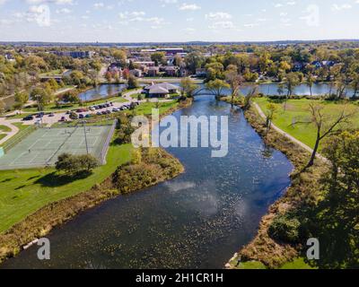 Luftaufnahme von Tenney Park, Madison, Wisconsin, USA. Stockfoto