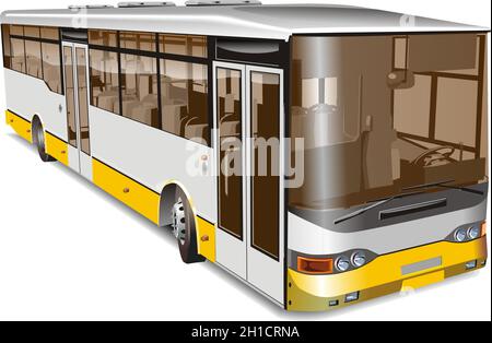 Illustration Stadtbus. Verfügbares EPS-10-Vektorformat, das durch Gruppen und Ebenen getrennt ist, für eine einfache Bearbeitung Stock Vektor