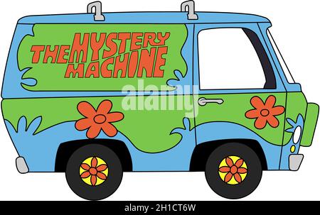 Mystery Maschine van Illustration Motor Abenteuer Stockfoto