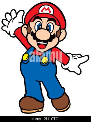 Super mario bros Geste posiert Figur Illustration Stockfoto