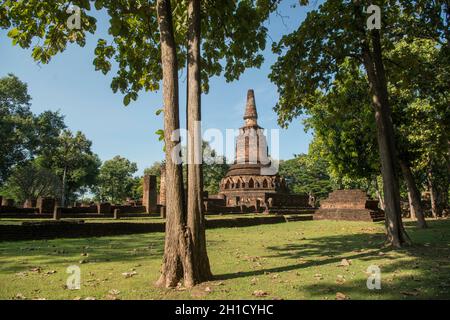 Die Ruinen des Wat Phra Kaeo im Historischen Park der Stadt Kamphaeng Phet in der Provinz Kamphaeng Phet in Nord-Thailand. Thailand, K. Stockfoto